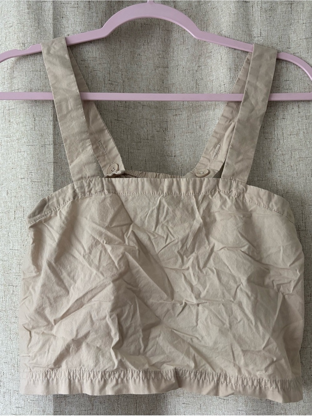 Vans 100% Cotton Beige Cropped Tank Top